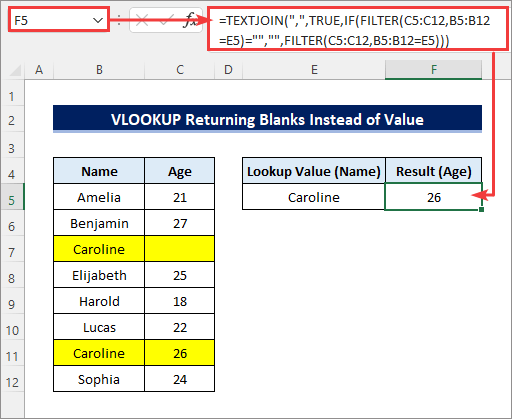 TEXTJOIN function to concatenate multiple VLOOKUP results