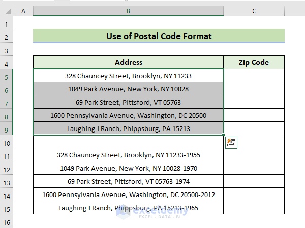 Use Predefined Postal Code Format