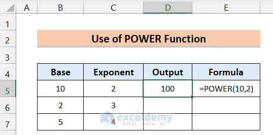 Utilizing the POWER Function
