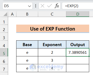 Applying the EXP Function