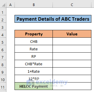 dataset of heloc payment calculator excel