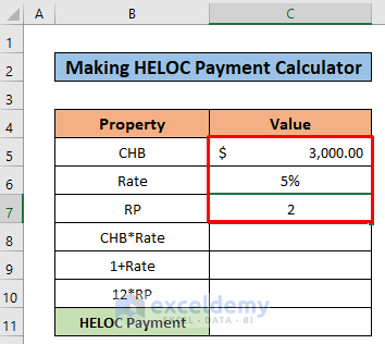 heloc payment calculator excel