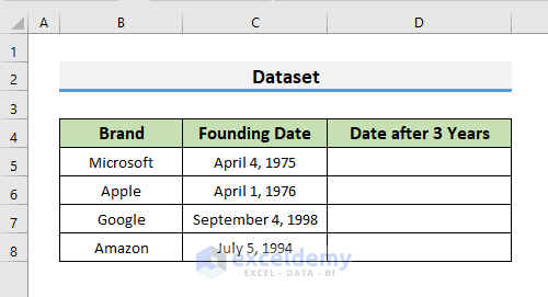how to add 3 years to a date in excel