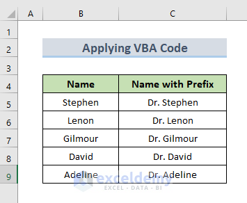 how to add prefix in excel without formula result