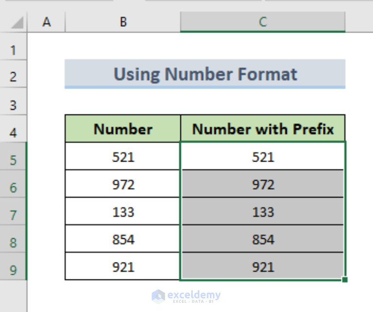 How To Add Prefix Without Formula In Excel 2 Easy Ways 