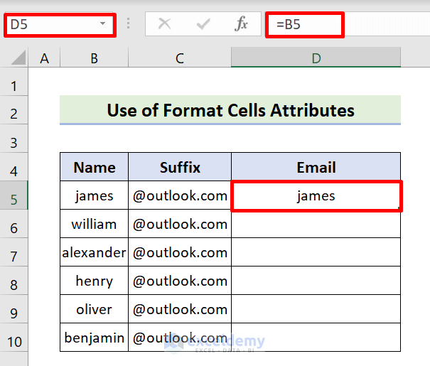 Attach Suffix with Format Cells Attributes