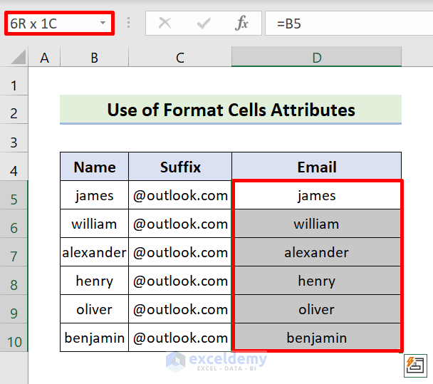 Attach Suffix with Format Cells Attributes