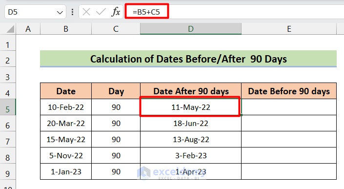 How to Calculate the Date 90 Days Before or After