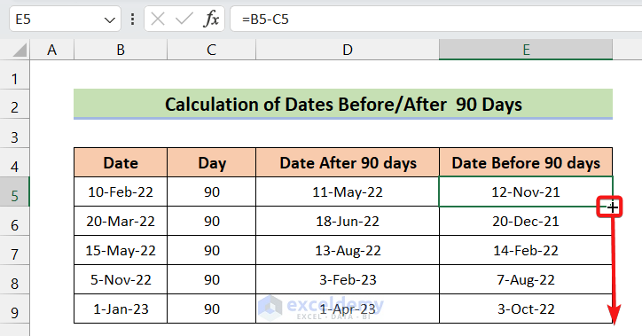 How to Calculate the Date 90 Days Before or After
