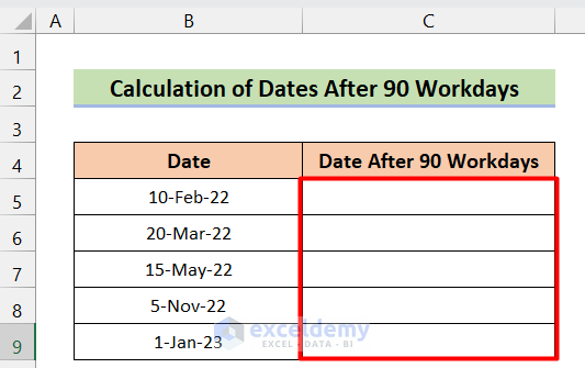 How to Calculate 90 Workdays
