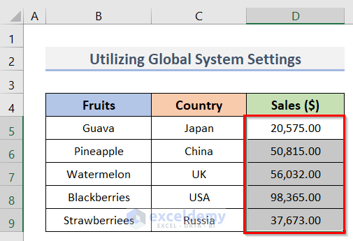 Final Result to Change Comma Separators in Excel