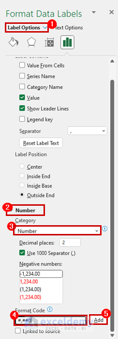how to change decimal places in excel graph