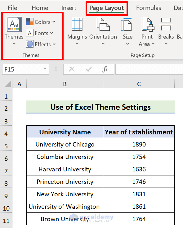 Modify Font under Excel Theme Settings