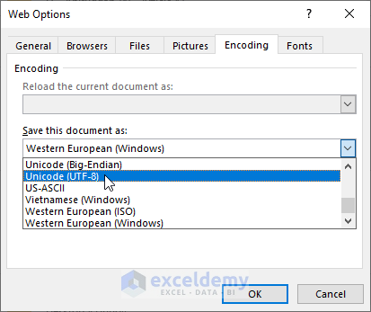 How Do I Change the Encoding of an Excel File