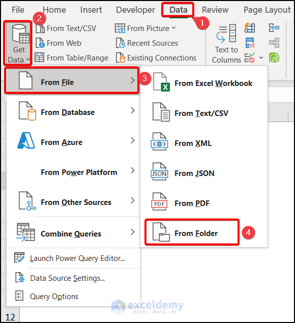 Employing Power Query feature to consolidate multiple excel files into one