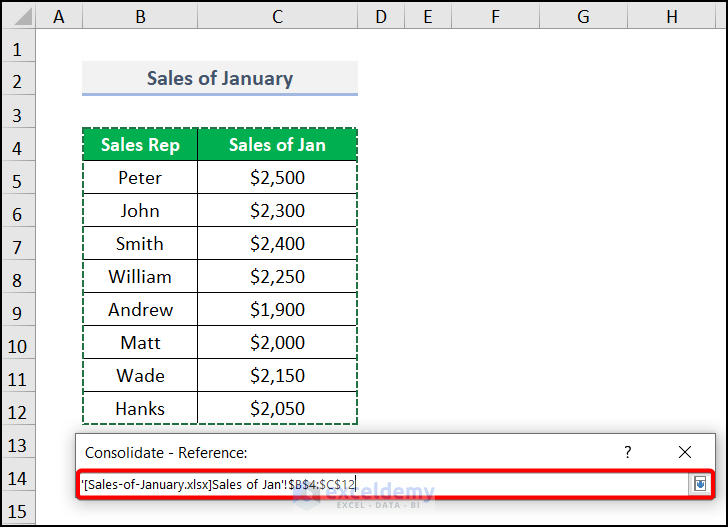 Adding Reference to consolidate multiple excel files into one