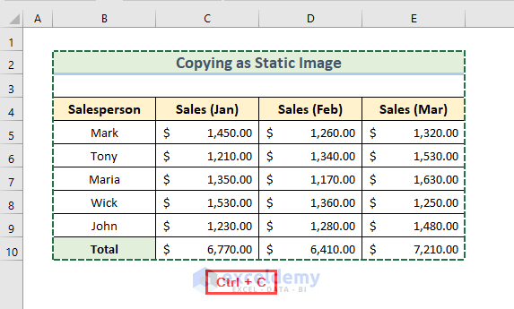 Create Copy of Excel Sheet in MS Word as Image