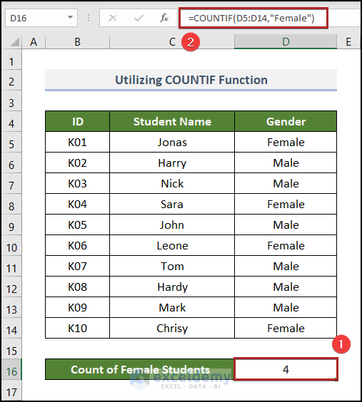 Utilizing COUNTIF Function to create a conditional formula in excel