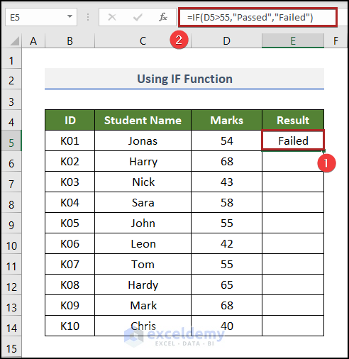 Using IF Function