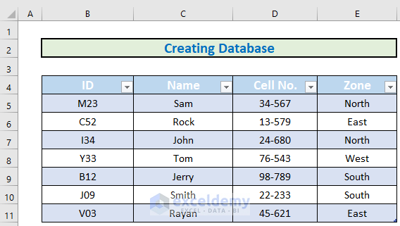 how to create a membership database in excel