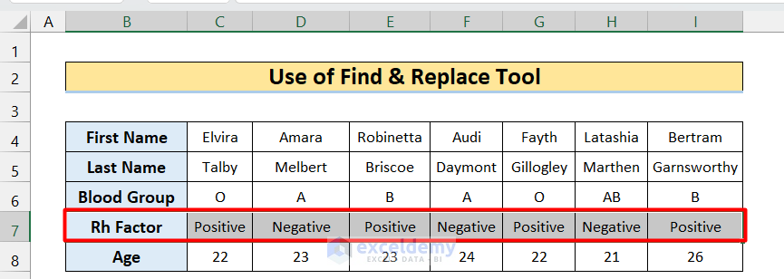 Use of Find & Replace Tool to Delete Multiple Columns with Condition