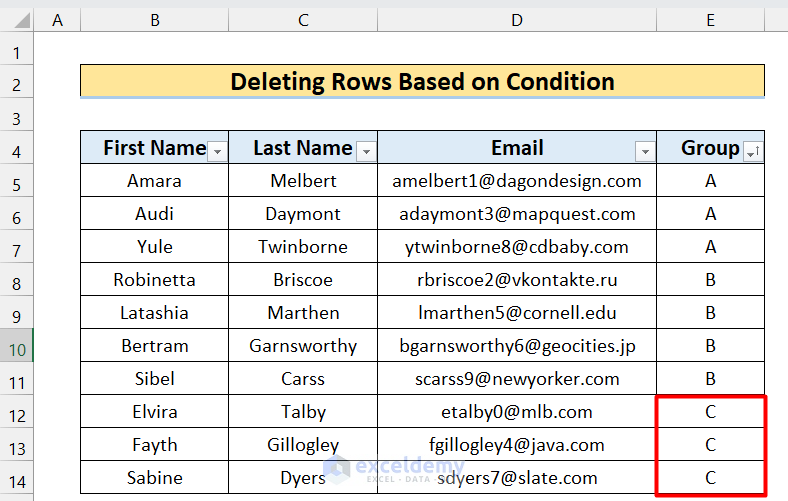 How to Delete Rows Based on Conditions