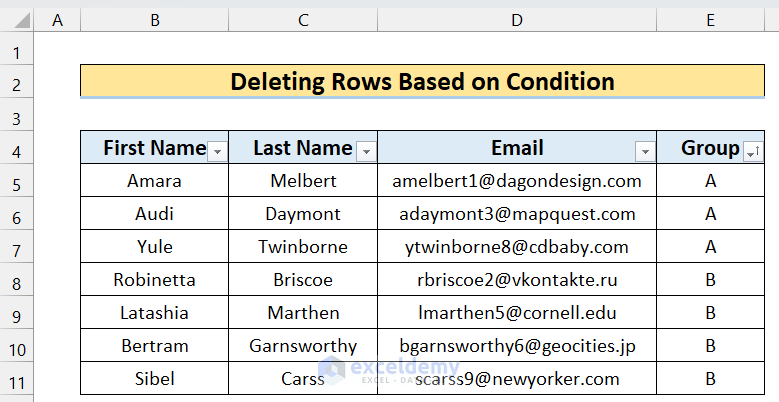 How to Delete Rows Based on Conditions