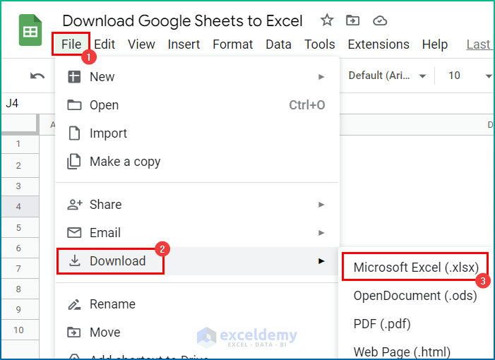 Download Google Sheets Directly as Excel File