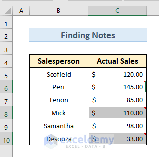 how to filter cells with comments in excel result