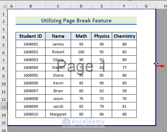 Utilize Page Break Feature to Increase Font Size for Printing in Excel