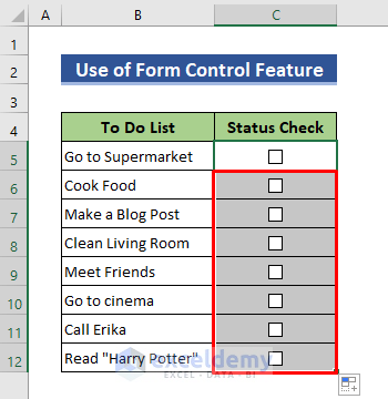 How to make a checklist in Excel
