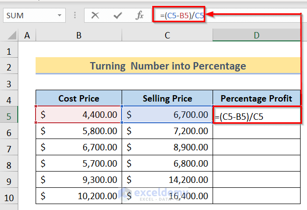 Inserting Formula to Make a Conversion Table in Excel