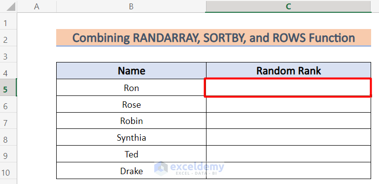 random group assignment excel