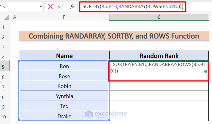 random group assignment excel