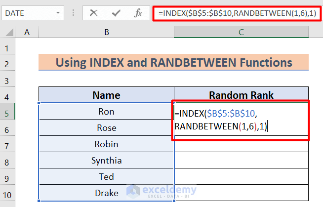 random group assignment excel