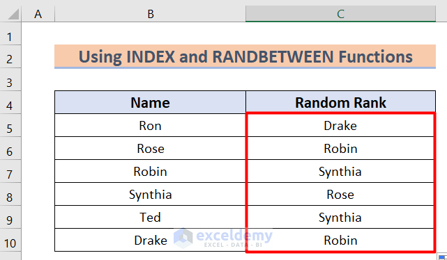 random group assignment excel