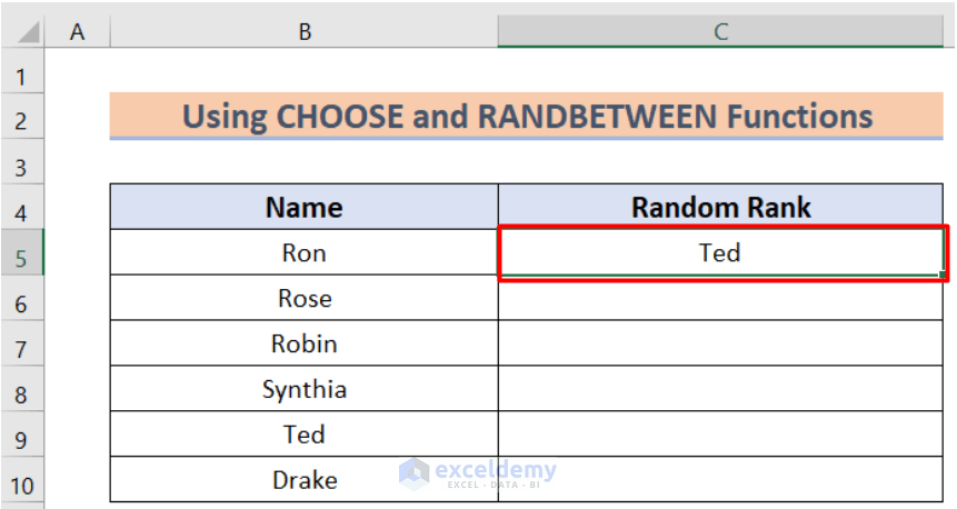 random group assignment excel