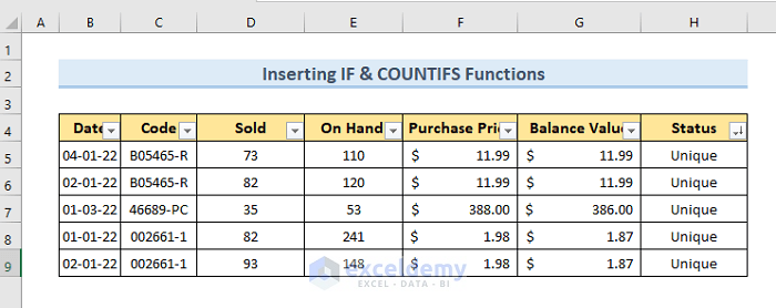 how to remove rows containing identical transactions in excel result