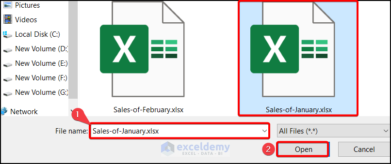 Browse file option to save excel to google sheets