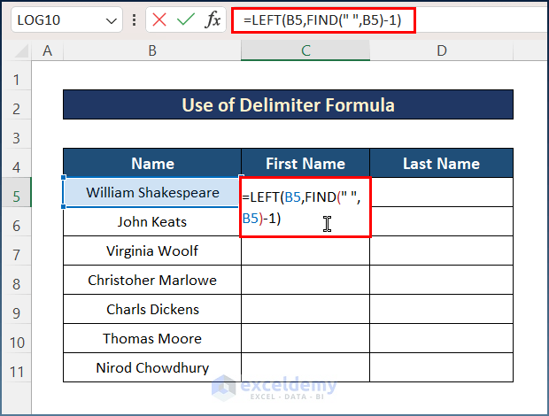 Use Delimiter for Splitting One Cell into Two in Excel