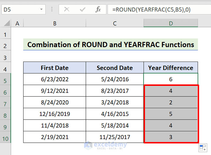How To Subtract Dates To Get Years In Excel 7 Methods How To Subtract Dates To Get Years In Excel 7 Methods