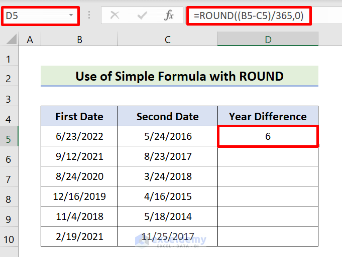 Use of Simple Formula with ROUND