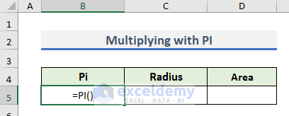 How to Multiply PI in Excel