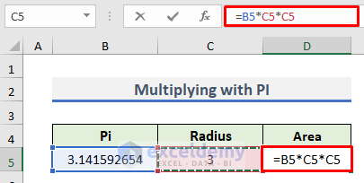How to Multiply PI in Excel