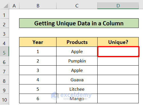 find unique data by if and countif together