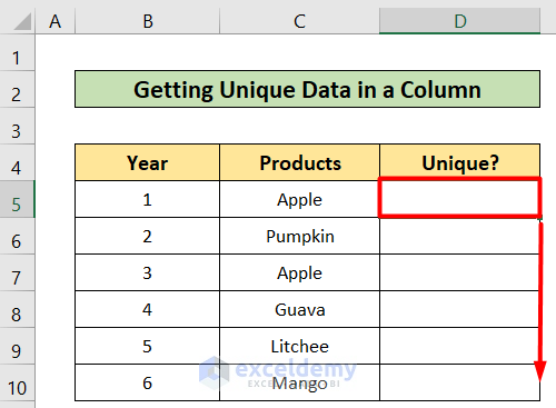 find unique data by if and countif together