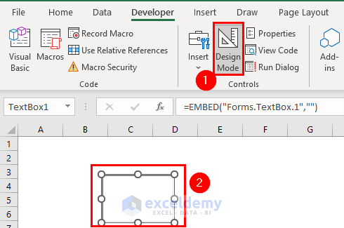 How to Insert Horizontal Scrolling Text Box in Excel