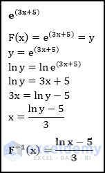 Mathematical equation of the function