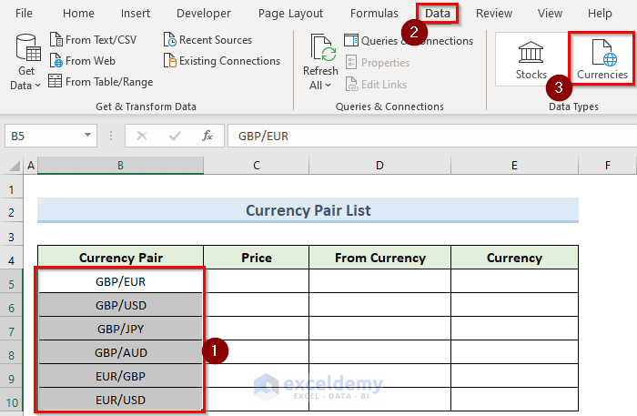 real time currency converter excel