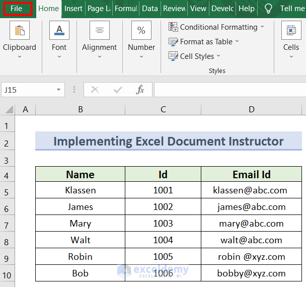 Use Excel Document Instructor to Remove Metadata